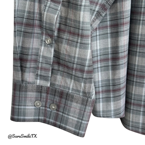 CALVIN KLEIN Plaid Business Casual Long Sleeve Button Down Shirt - Picture 10 of 12